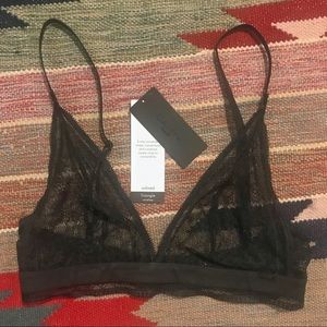 NWT Calvin Klein Black Lace Triangle Bralette Sm